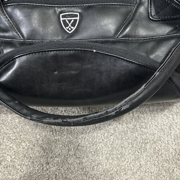 VTG Leather Nike Golf Weekender Duffel Bag Black Large - Picture 13 of 16